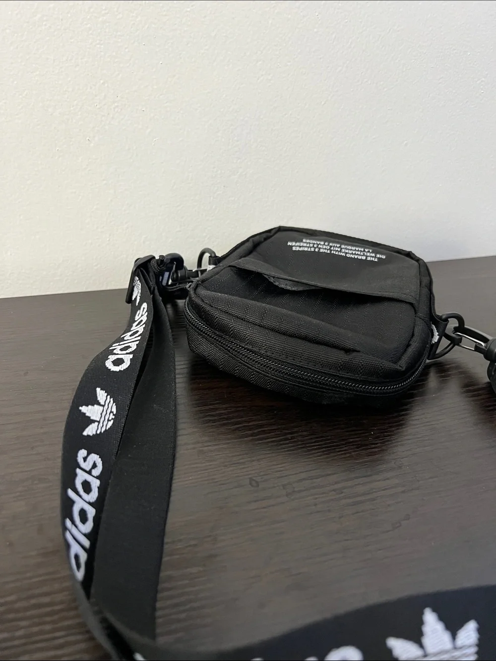 NWOT adidas Black Trefoil Mini Crossbody Pouch